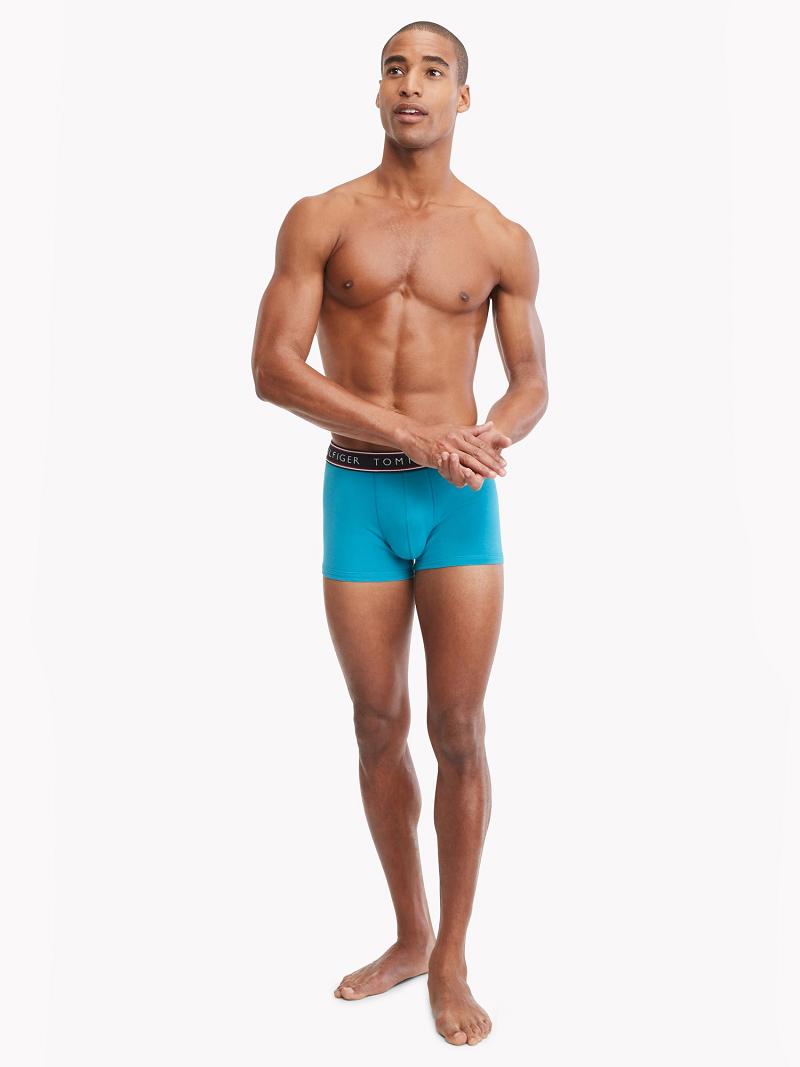 Férfi Tommy Hilfiger Pamut stretch trunk 3pk Trunks Olivazöld | HU 1293ZUT